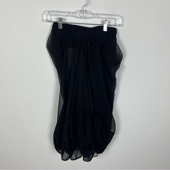 Givenchy Semi Sheer Silk Black Mini Skirt - Picture 6 of 13